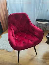 Krzesło/Fotel welurowy, czerwony
