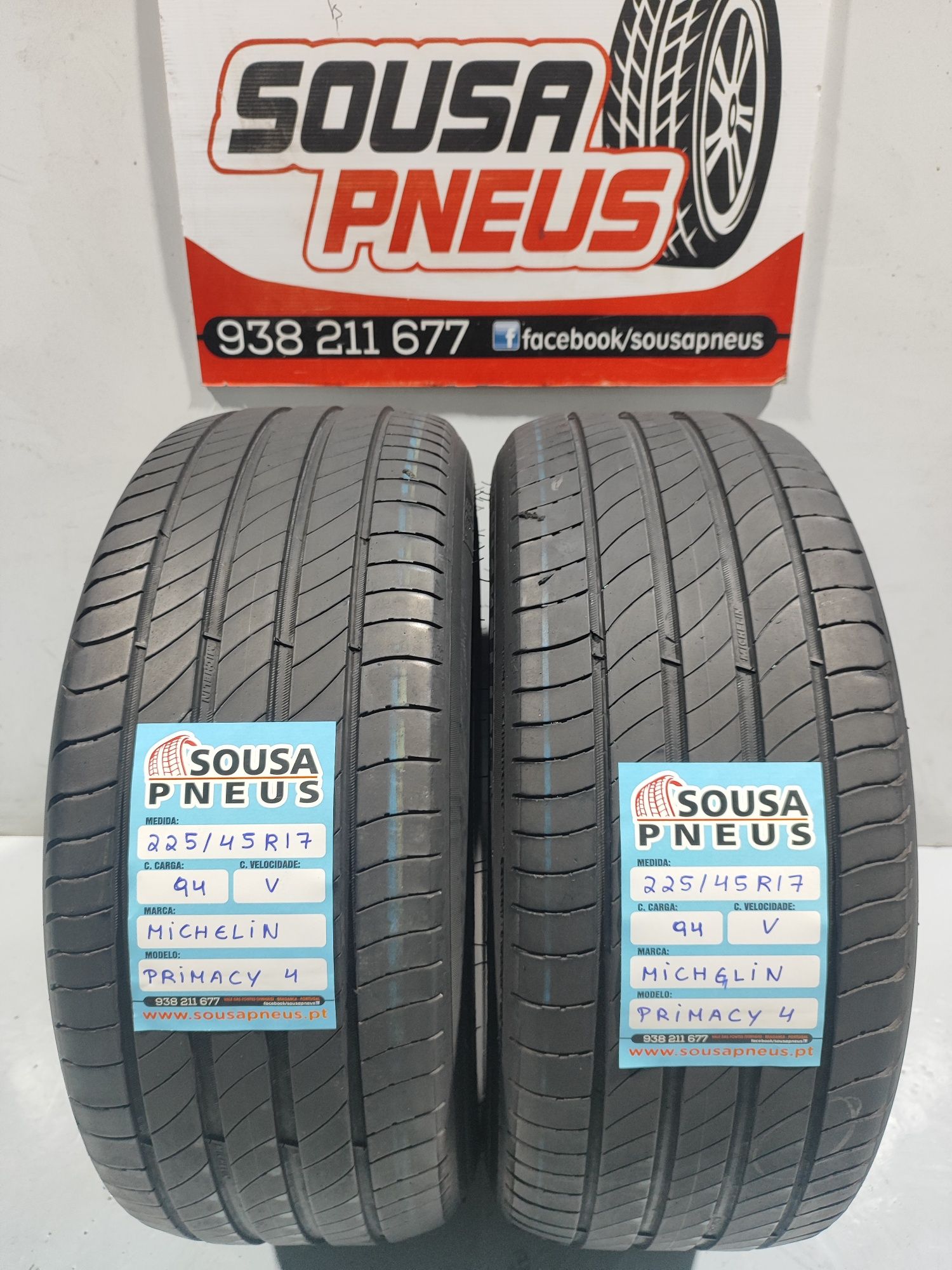 2 pneus semi novos 225-45R17 Michelin - Oferta dos Portes