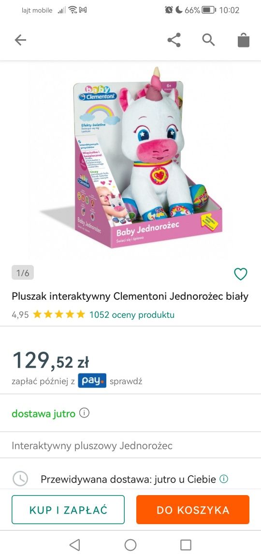 Jednorożec interaktywny Clementoni