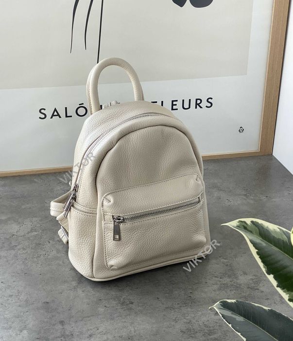 Компактный итальянский кожаный рюкзак. Натуральна шкіра