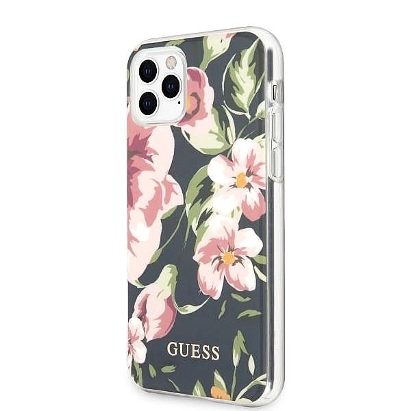 Etui Guess N.3 Flower Collection na iPhone 11 Pro Max - granatowe