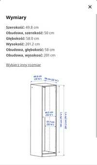 Obudowa do szafy Ikea pax