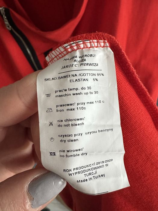 Nietypowa narzutka tunika bluzka czerwona asymetryczna  Bluza Laleli