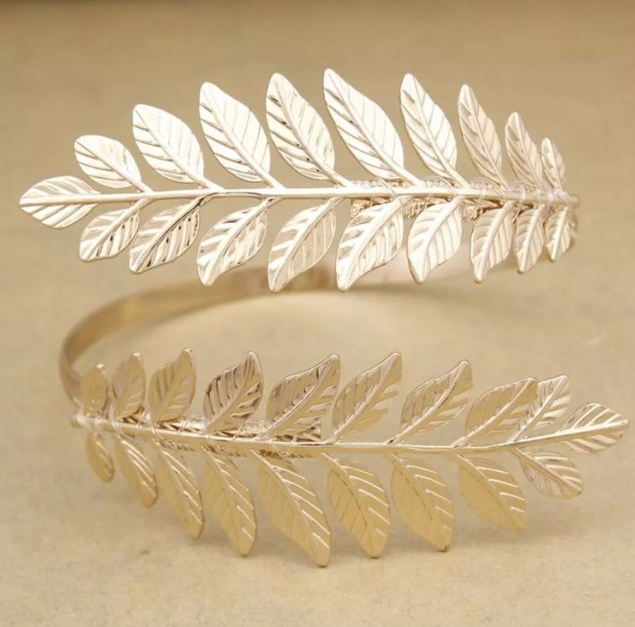ULTIMA - Pulseira de antebraço dourada - Folhas estilo grego (nova)