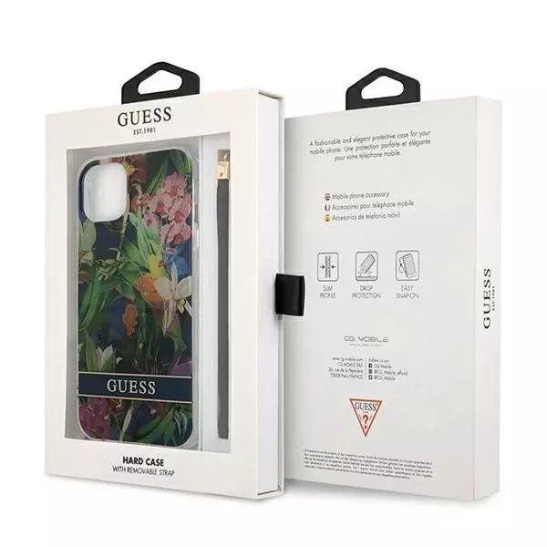 Guess GUHCP13SHFLSB iPhone 13 mini 5,4 "bleu / bleu étui rigide