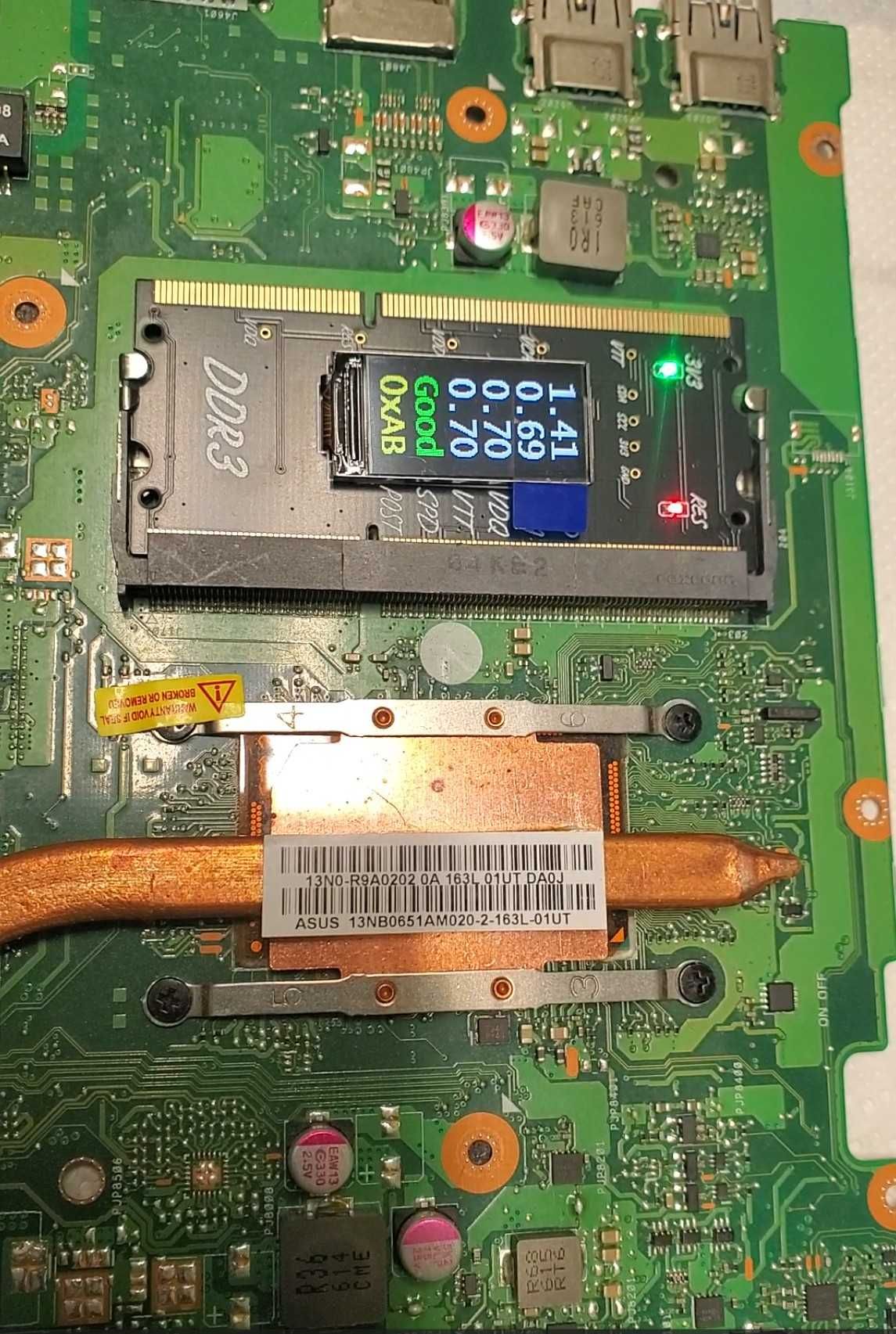 DDR тестер для ноутбуків діагностична пост карта ASUS в слот DDR3