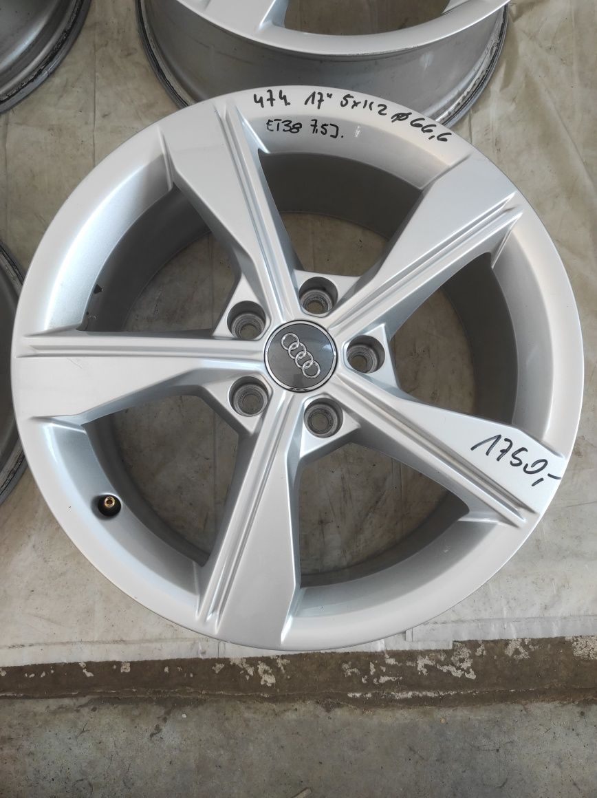 474 Felgi aluminiowe ORYGINAŁ AUDI R 17 5x112 otwór 66,6 Bardzo Ładne