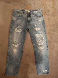 Spodnie jeansowe dziury przetarcia AMISU BOYFRIENDY rozm. 31 L-XXL