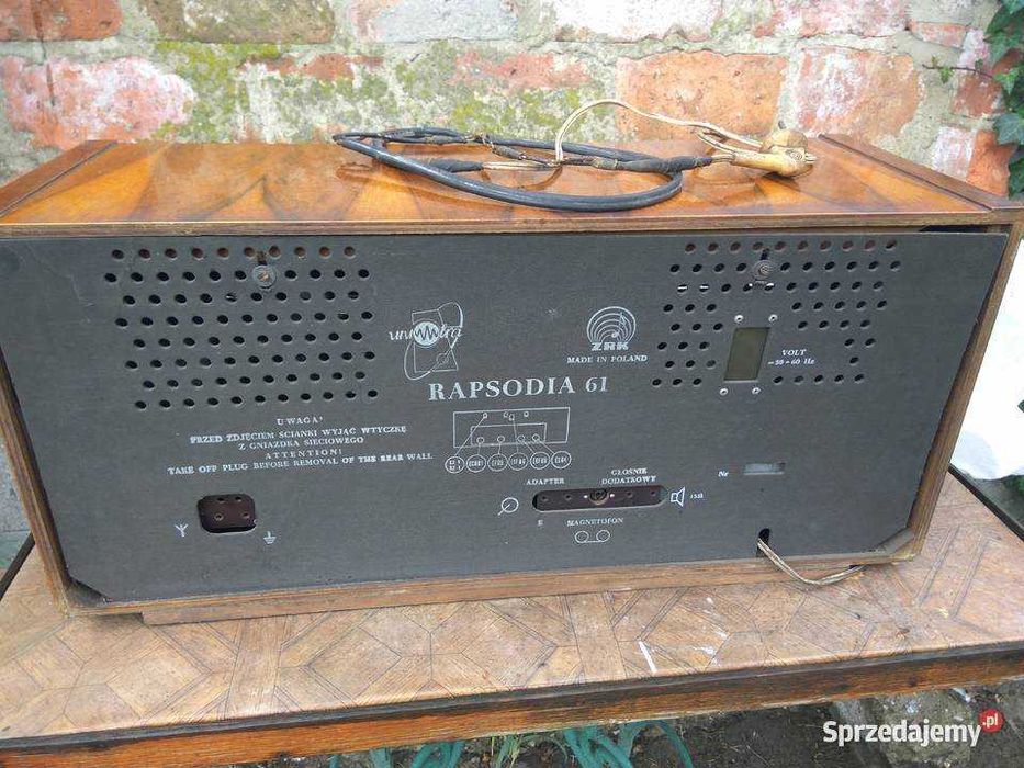 Radio lampowe Rapsodia antyk lata 60 świetny stan wizualny, do naprawy