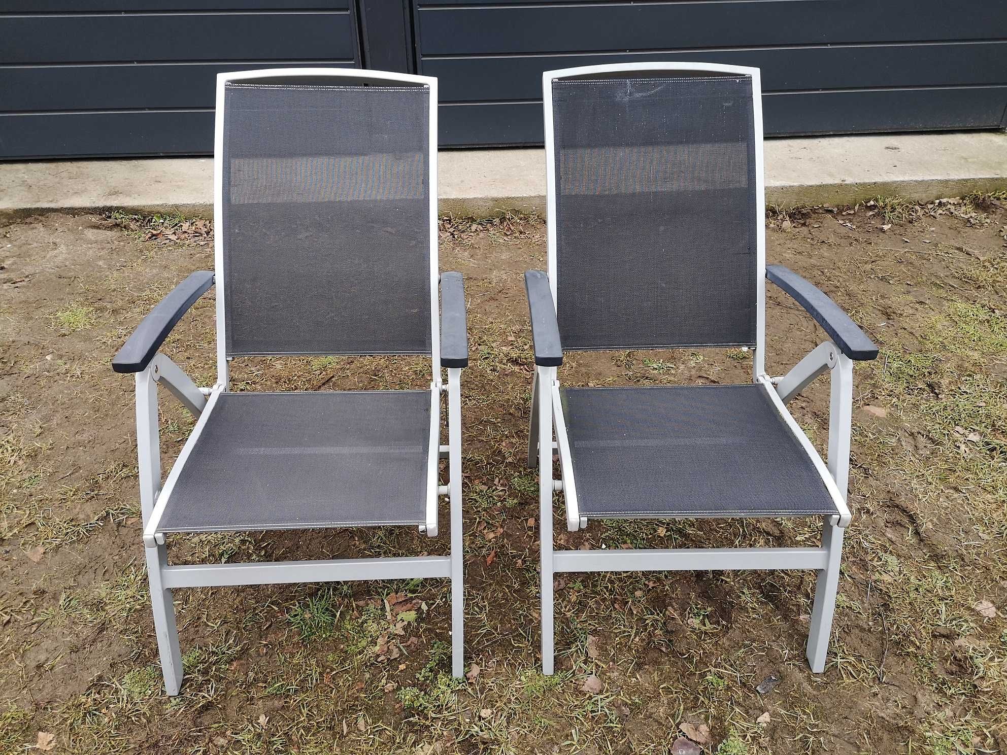 2 krzesła ogrodowe(aluminiowe) z podnóżkami MBM