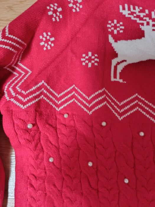 Sweter damski świąteczny Szachownica, roz L
