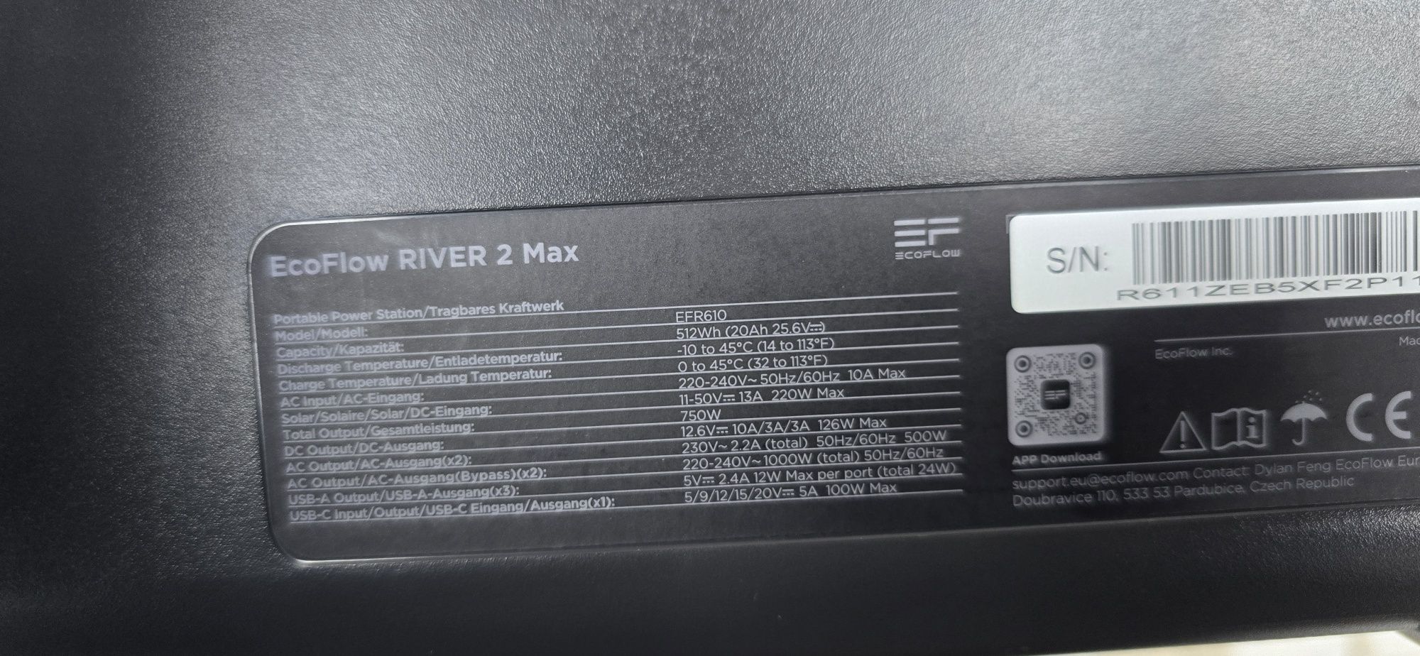 ECOFLOW RIVER 2 max 750watt