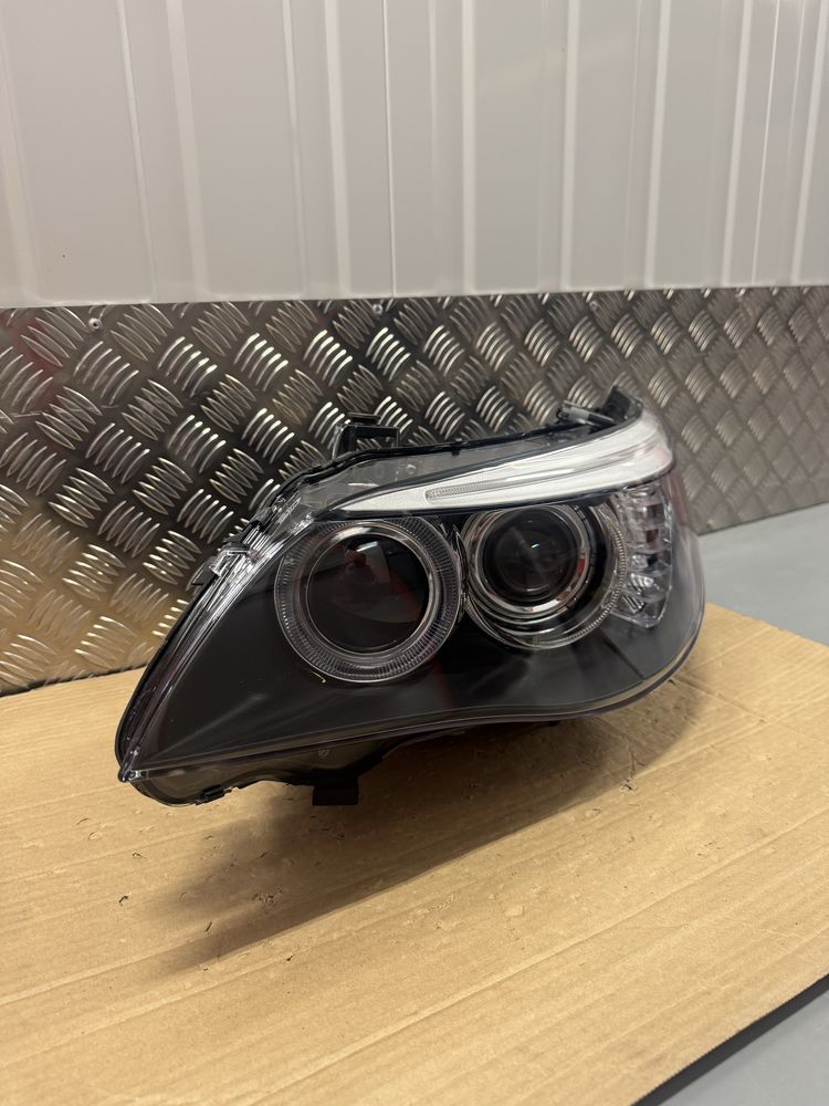 Lewa Lampa BMW E60 E61 BI XENON NIESKRĘTNY Kompletna Reflektor lewy