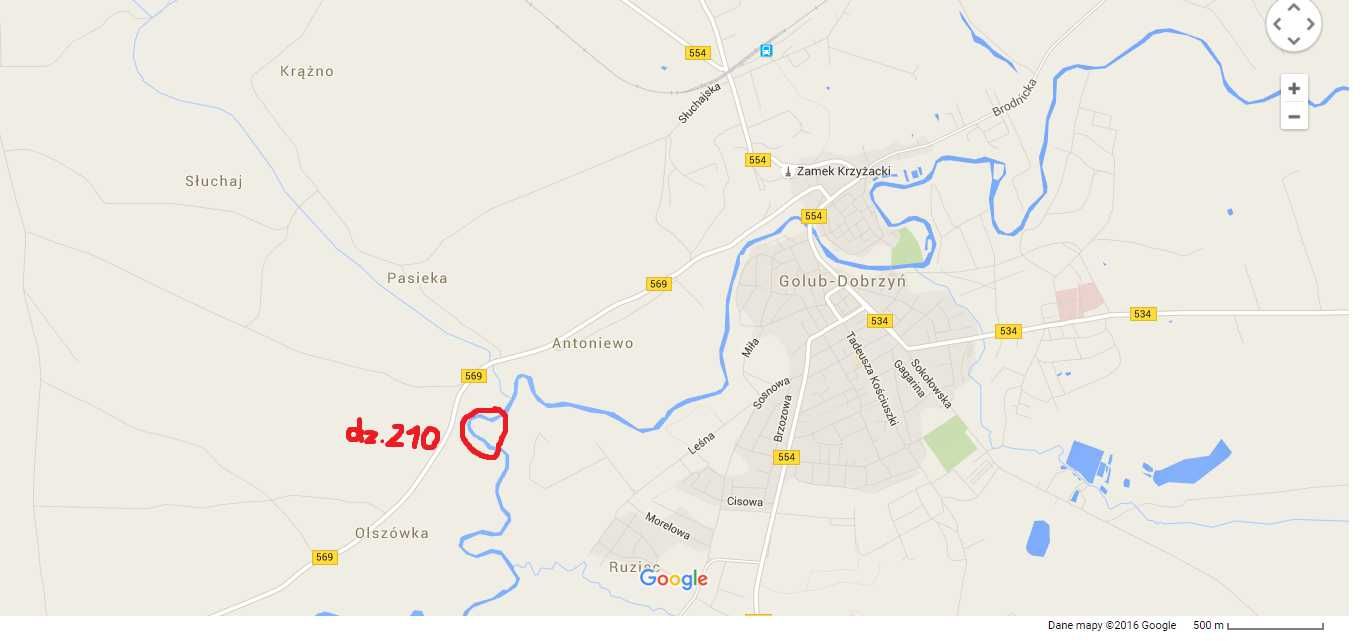 Działka 3,05 ha przy rzece Drwęca - łąka, las