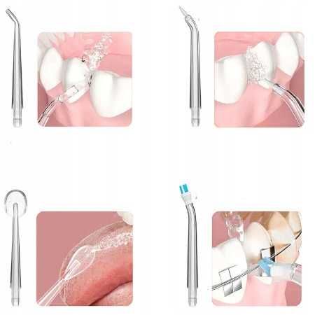 ZESTAW Irygator do zębów bezprzewodowy dentystyczny MOCNY 4 dysze