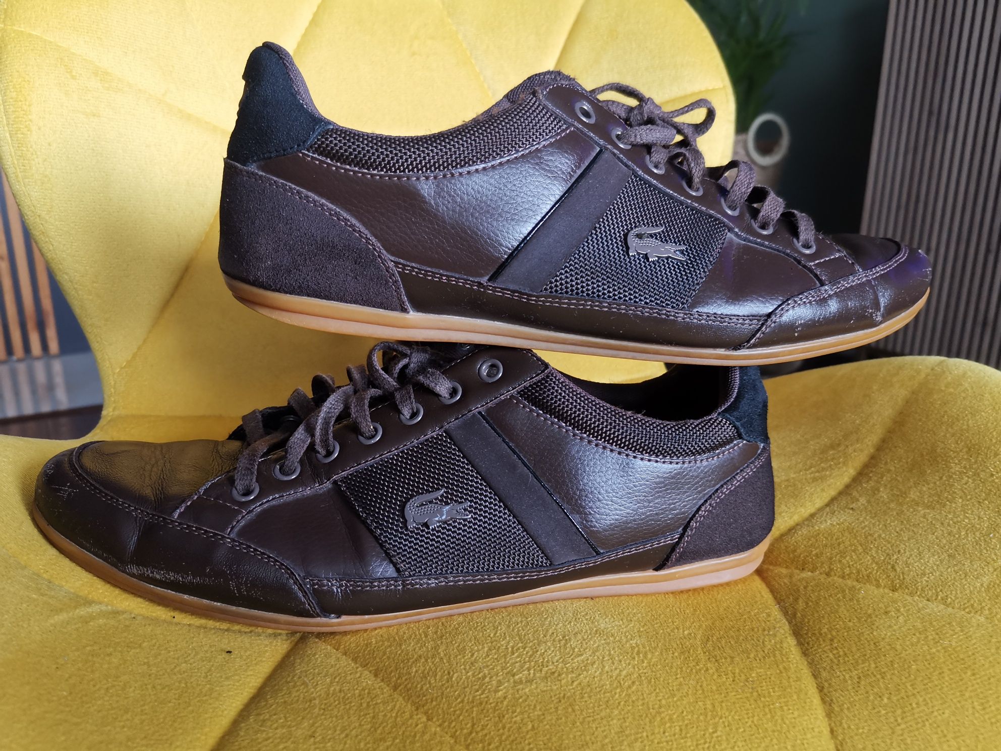 buty skórzane lacoste 42/43 27,5cm brązowe B.d stan