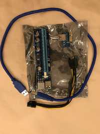 Райзер 008с 6-PIN USB PCI-E 1-16x 008c