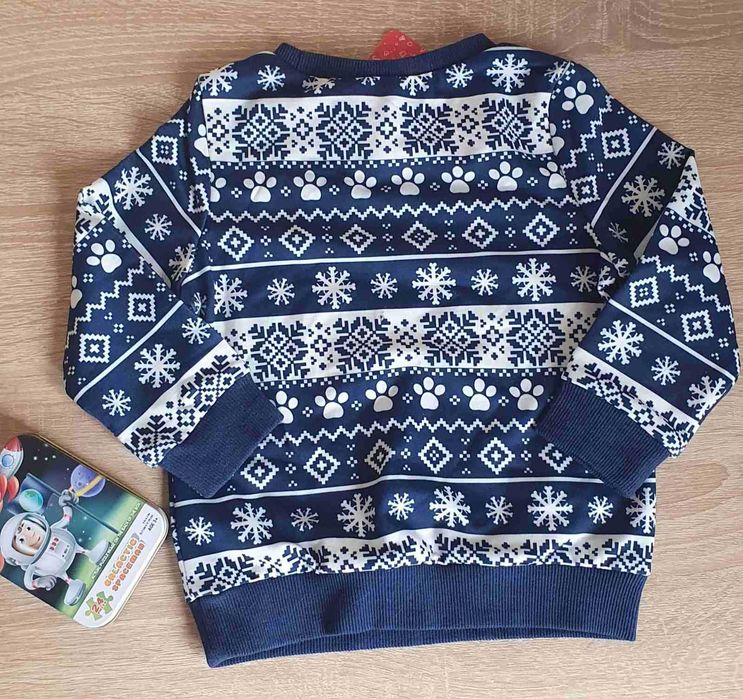 Новий світшот Щенячий патруль светрик  р 86 різдвяний принт