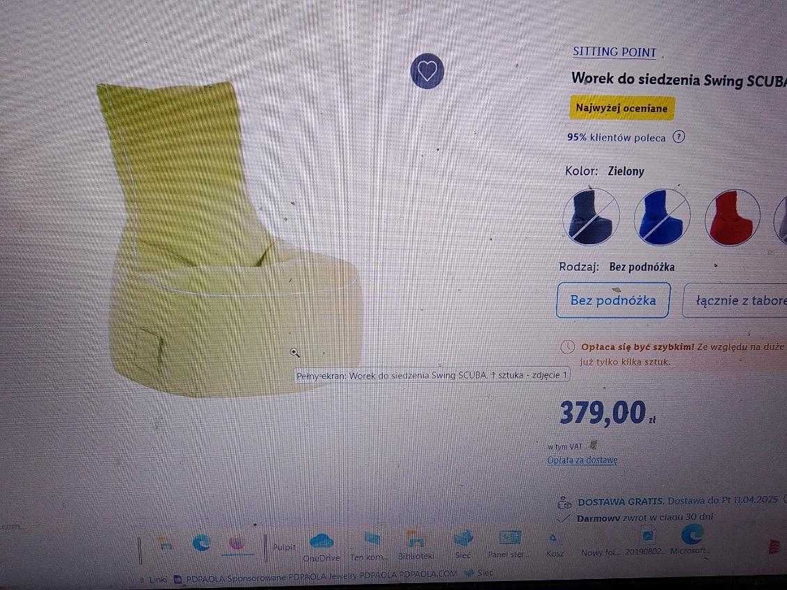 pufa  fotel leżak worek do siedzenia ogrodowy wodoodporny basen