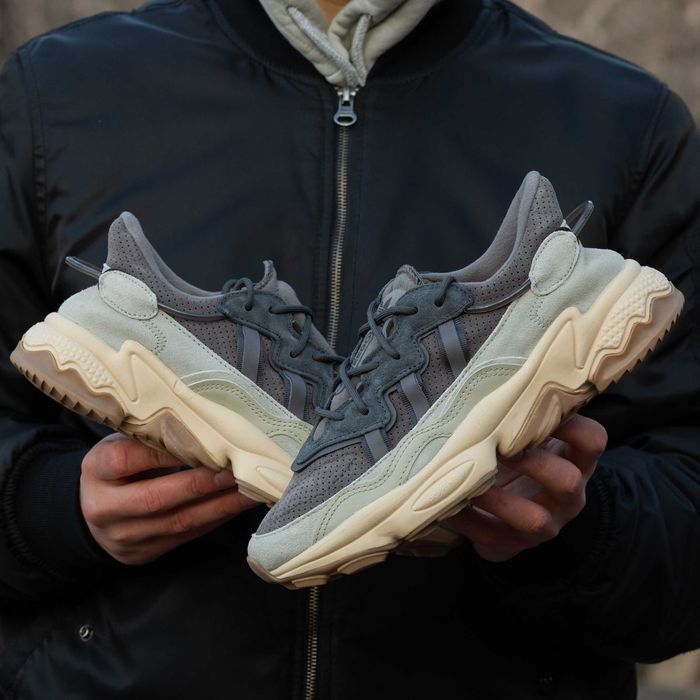 Унисекс кожаные кроссовки Adidas Ozweego кросівки адідас озвіго чорні