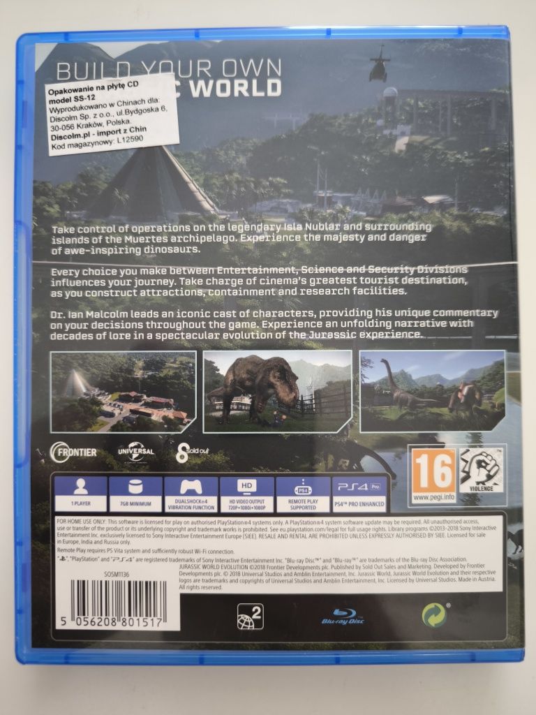 Ps4 Jurassic World Evolution możliwa zamiana
