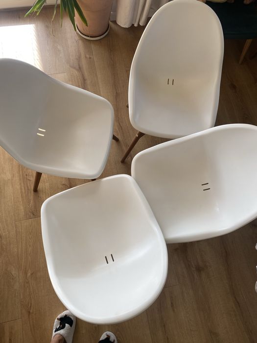Fanbyn krzeslo drewniane biale/ krem Ikea 8 sztuk