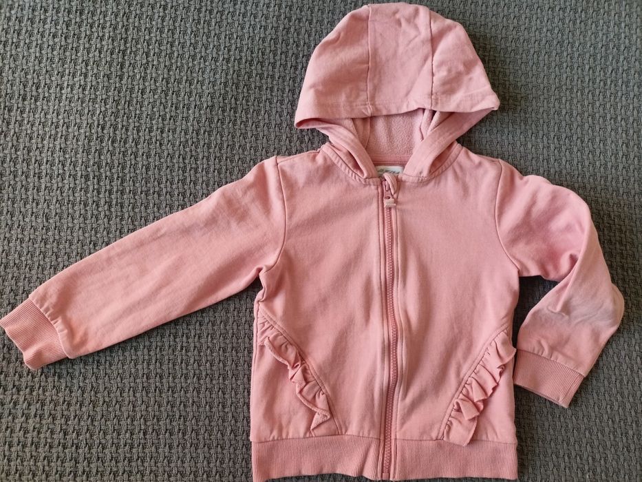 Bladoróżowa bluza rozsuwana z kapturem, rozm 122