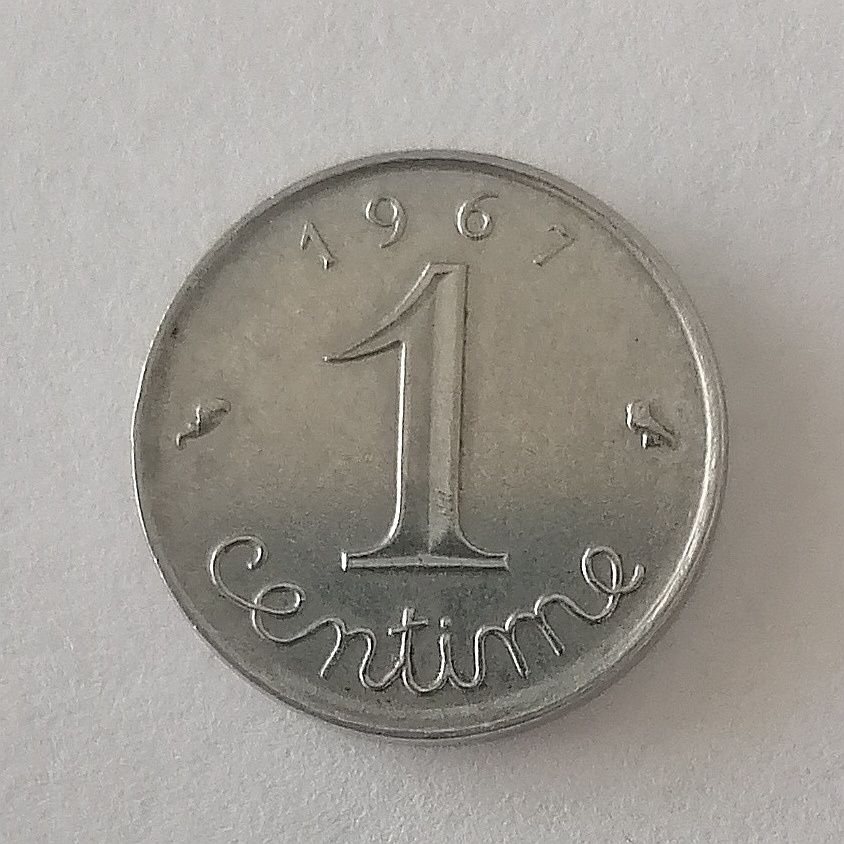 Moeda 1 cêntimo, République Française 1967