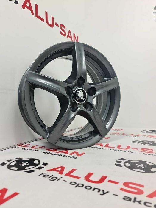 NOWE alufelgi SKODA 15" 5x100 Scala Fabia Octavia Rapid Grafit