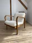 Fotel fotele bauhaus prl mid century drewniany