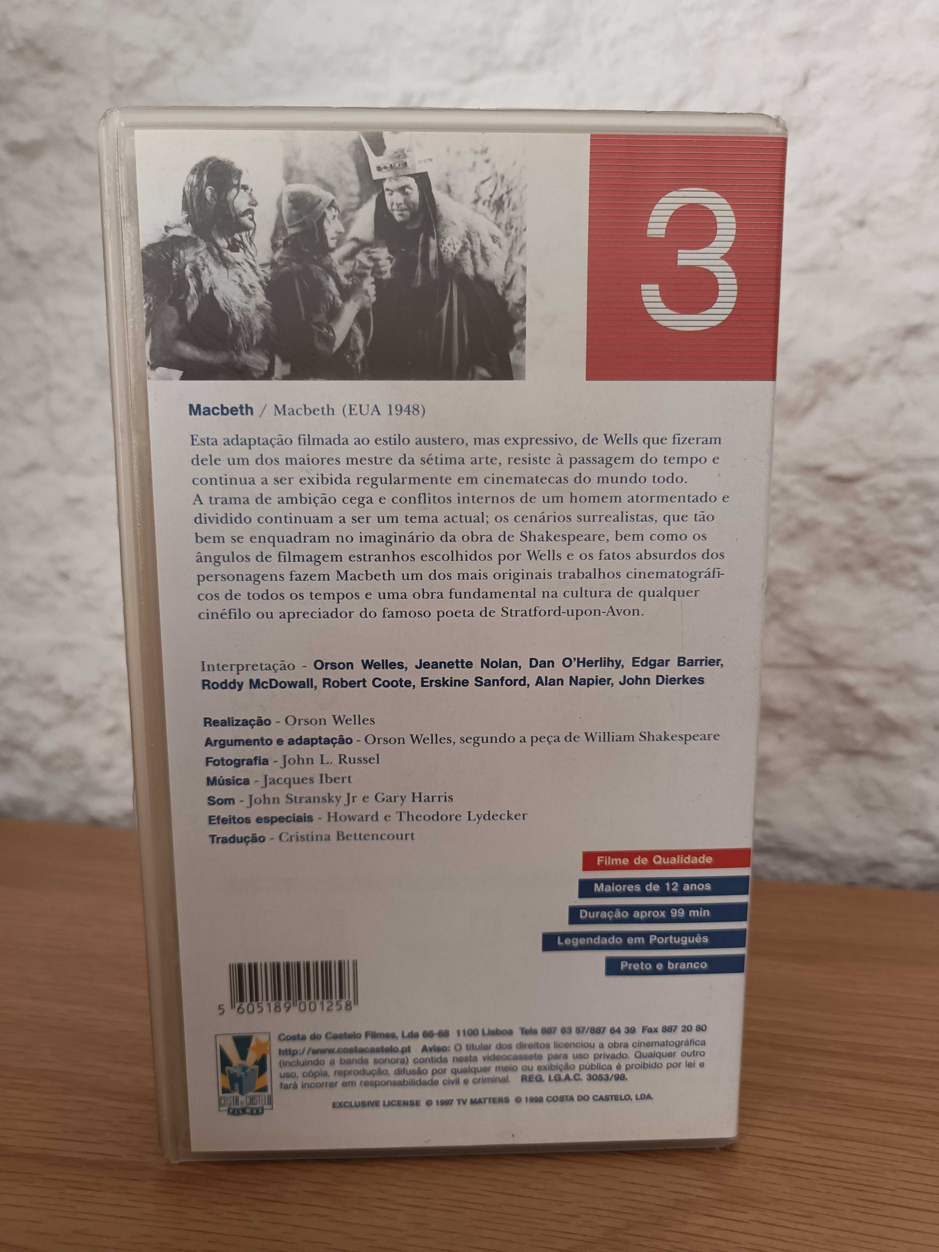 Filme VHS Macbeth William Shakespeare