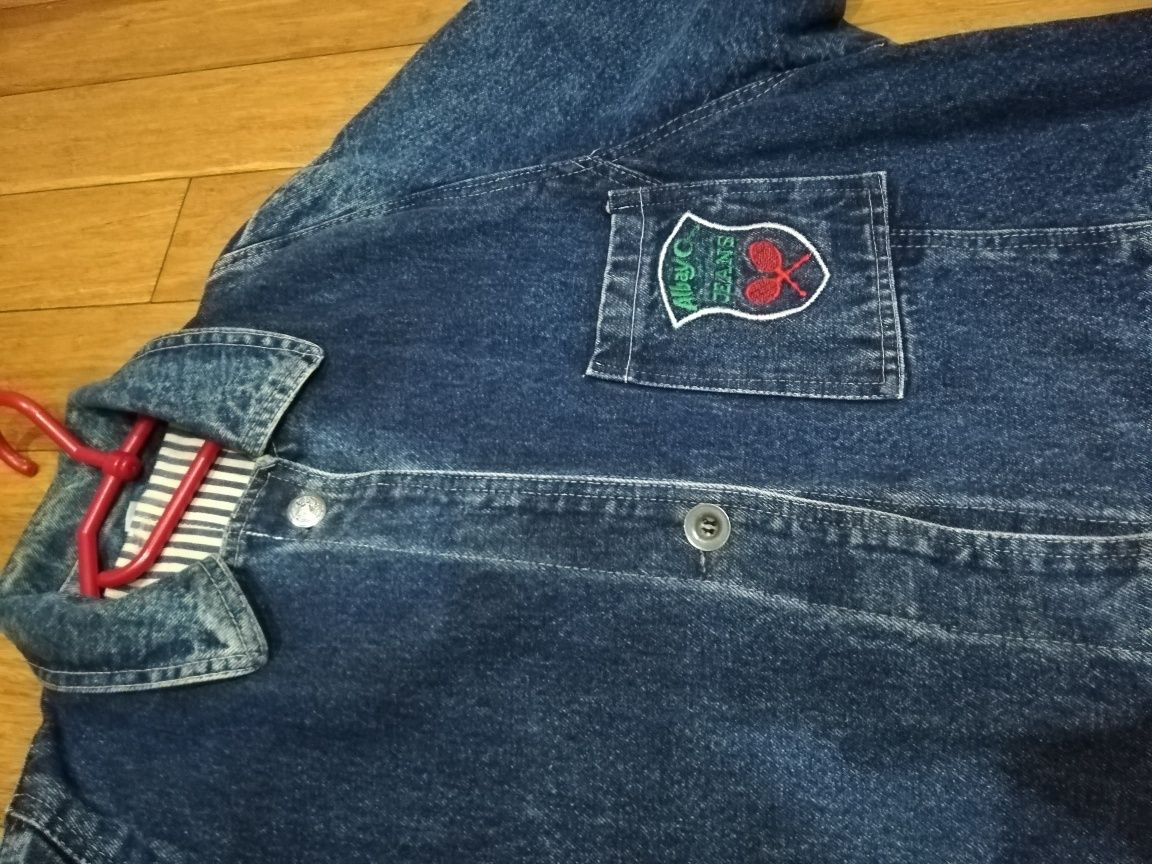 Starocie wykopki-UNIKAT- piękny jeansowy płaszcz