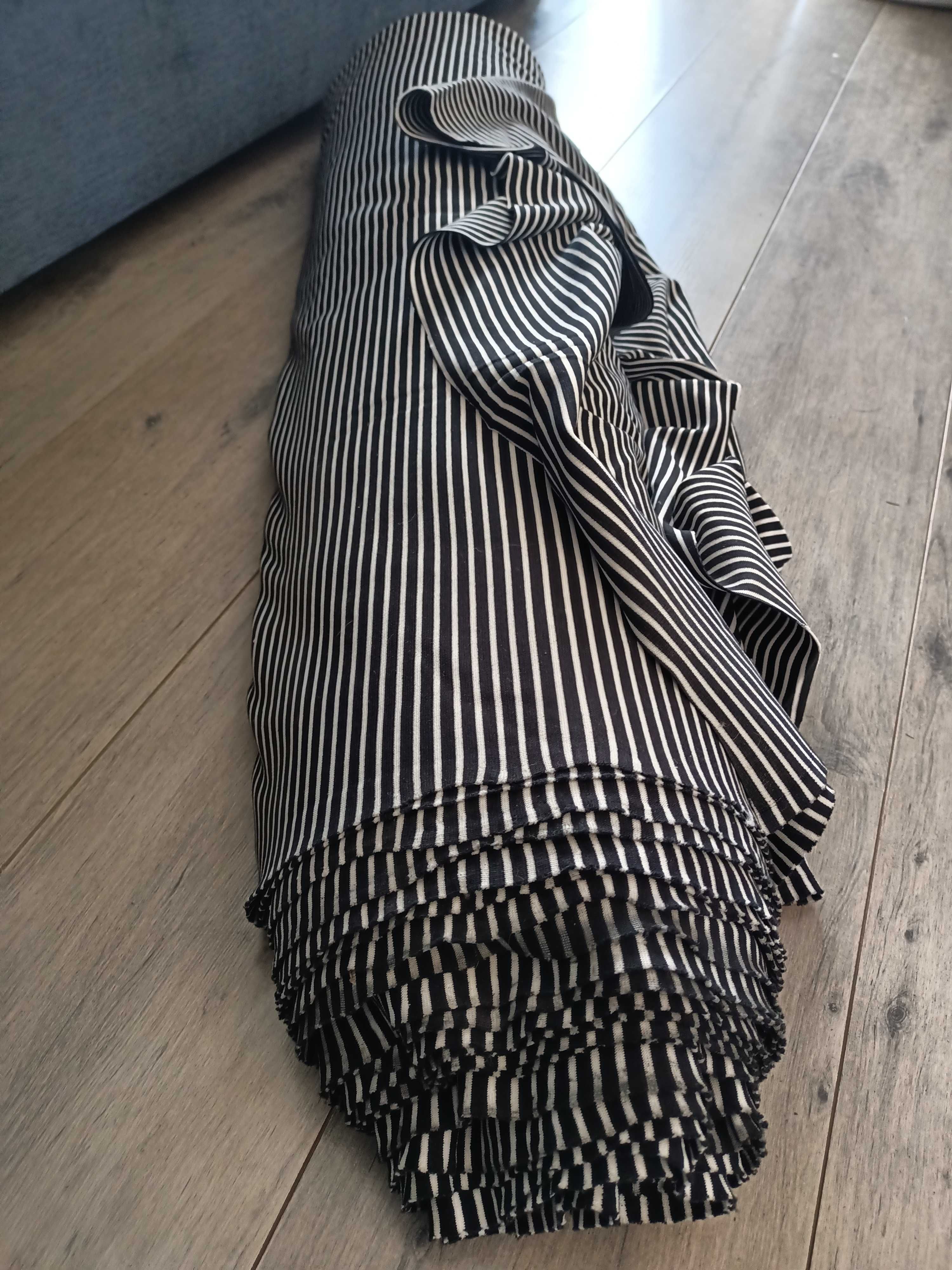 33 tkanina materiał dzianina w paski biało czarne kupon 10 m x 1,72 m