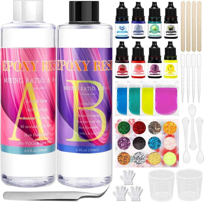 Kit resina Resina Epóxi Kit 2 partes 400 ml, transparente