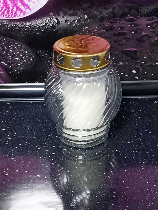 znicz szklany z wkładem 46 h.