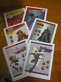 6 Folhas Especiais dos Super Herois DC Numeradas
