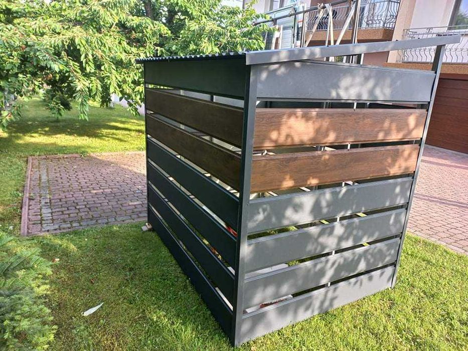 Wiata śmietnikowa zabudowa koszy na śmieci