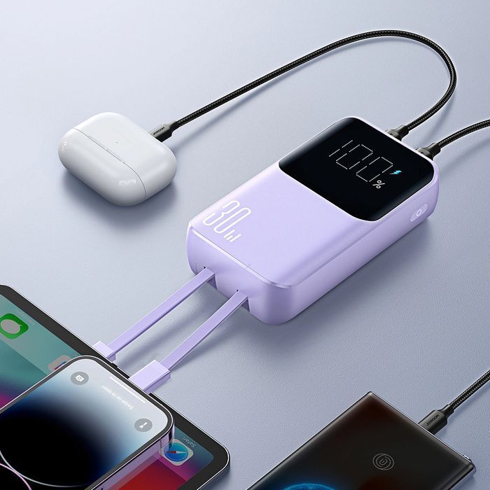 Mini powerbank Joyroom 20000mAh 30W z kablami USB-C i Lightning