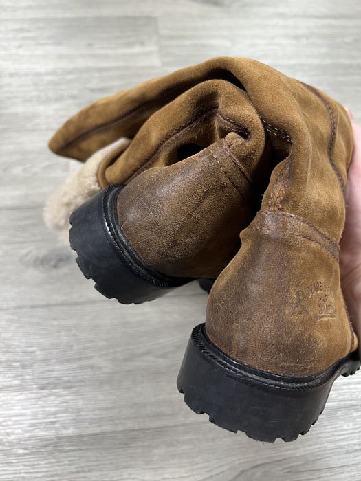 Зимние высокие ботинки с мехом внутри Gucci made in Italy