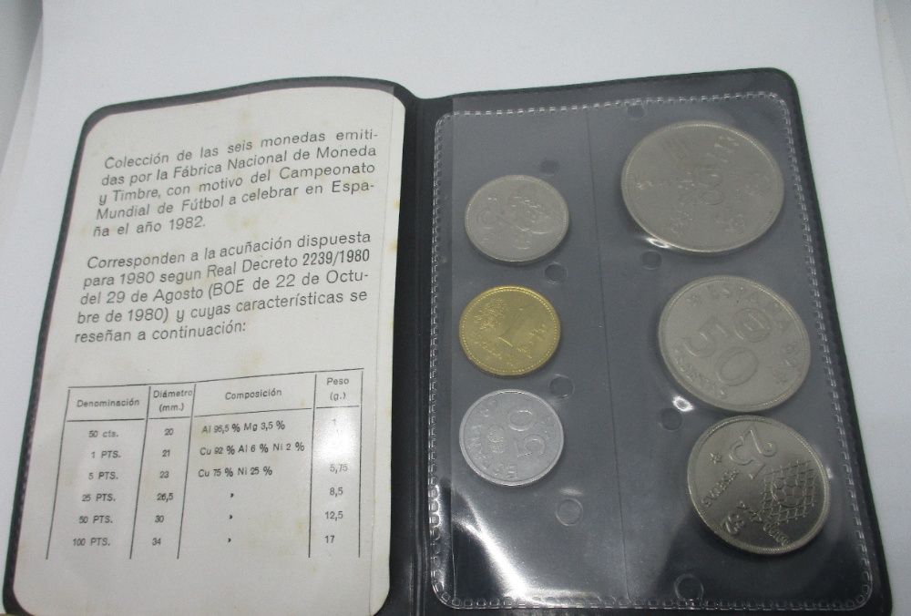 colecção de moedas mundial de futebol Espanha 82, colecção numismática