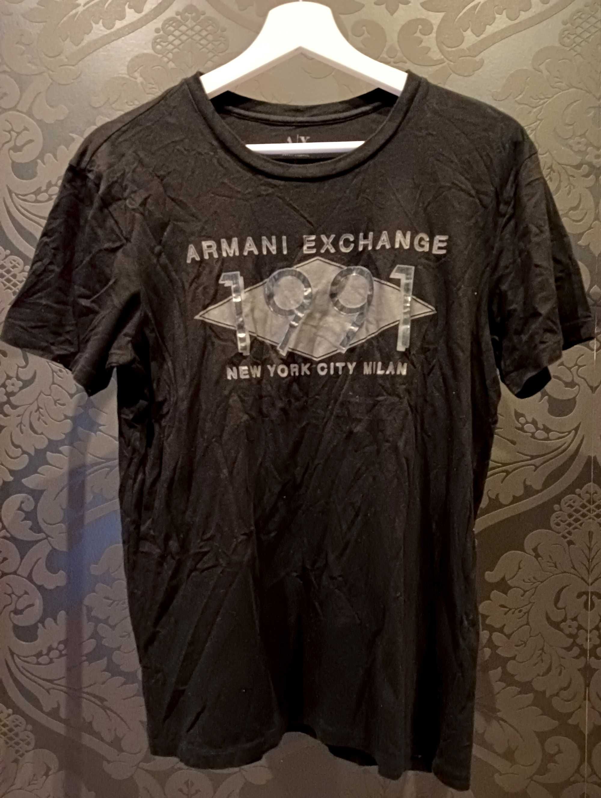 Koszulka M Armani Exchange czarna t-shirt bluzka długa damska męska