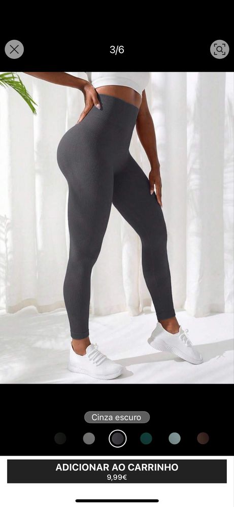 Leggings shein cinzentas