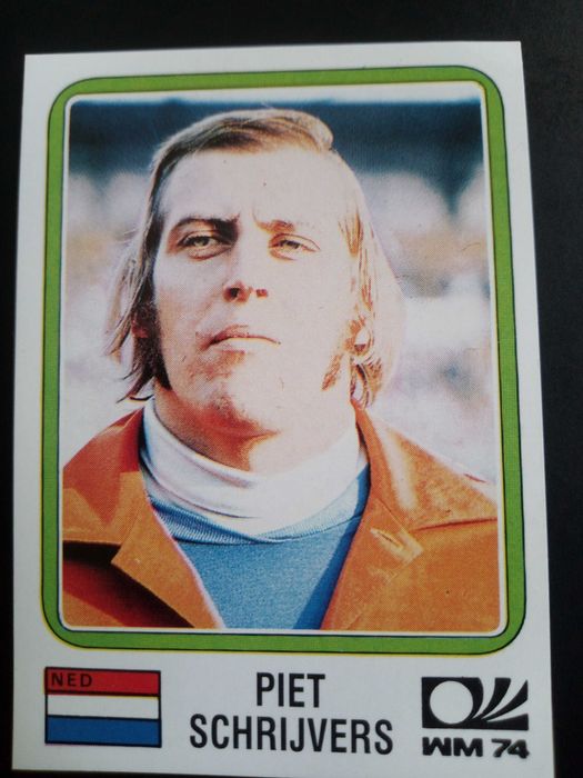 Cromo Panini World Cup Story de Piet Schrijvers no Mundial 74