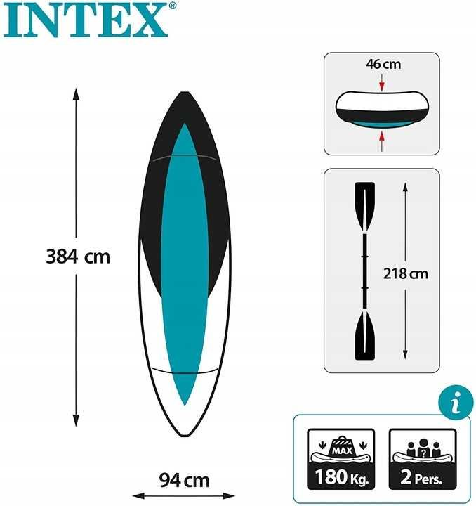 Kajak Intex EXCURSION PRO 2 miejscowy 384x94x46cm