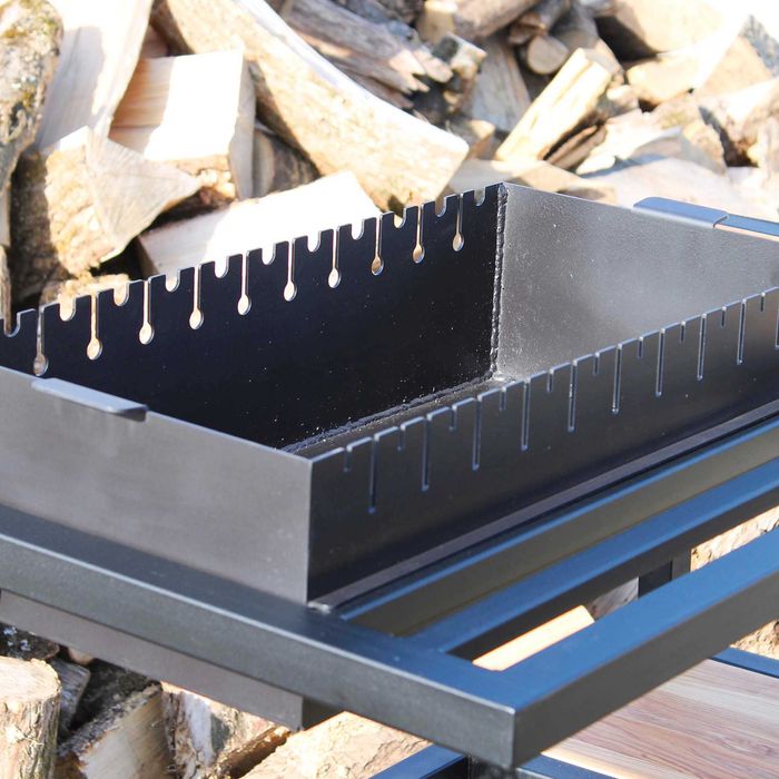 Мангал Loft зі столиком та знімною жаровнею, мангал підставка для дров