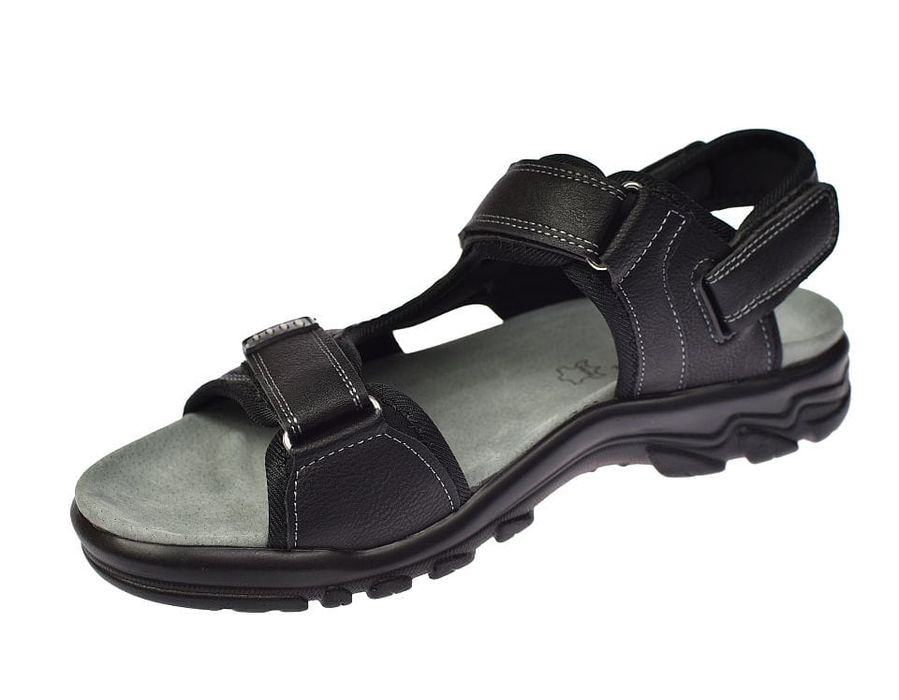 Sandały męskie regulacja rzepy skóra wkładka 1294 BK roz. 41