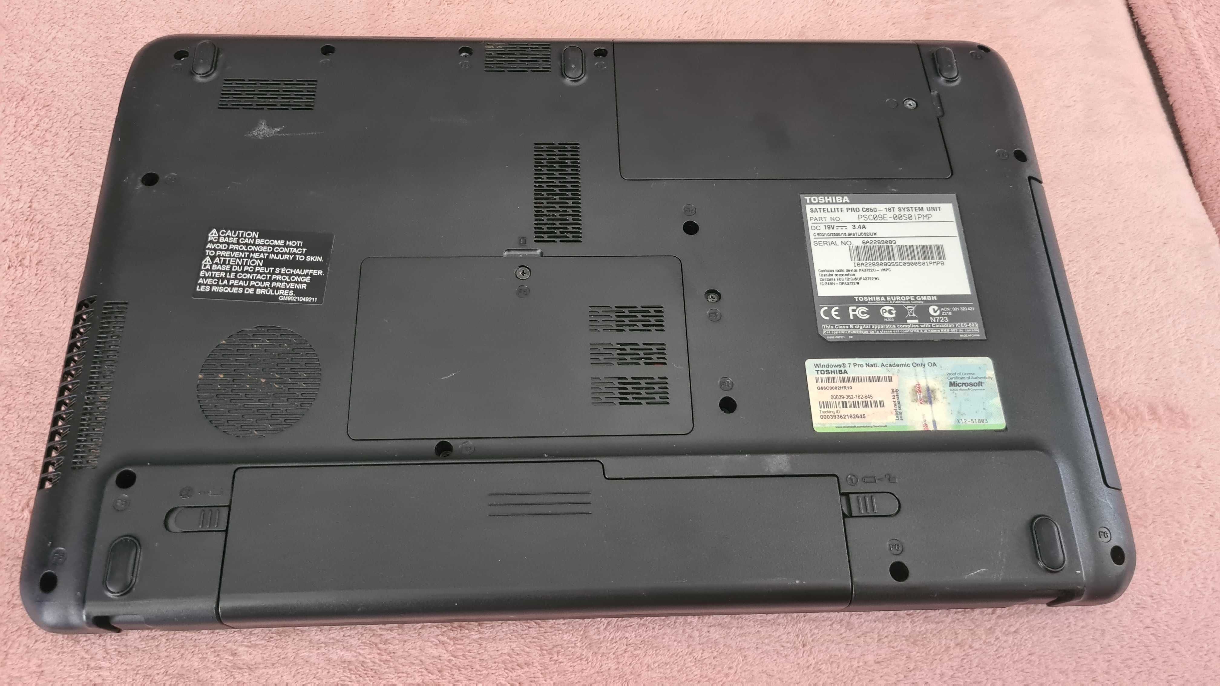 Sprzedam laptopa Toshiba satellitepro c650.
