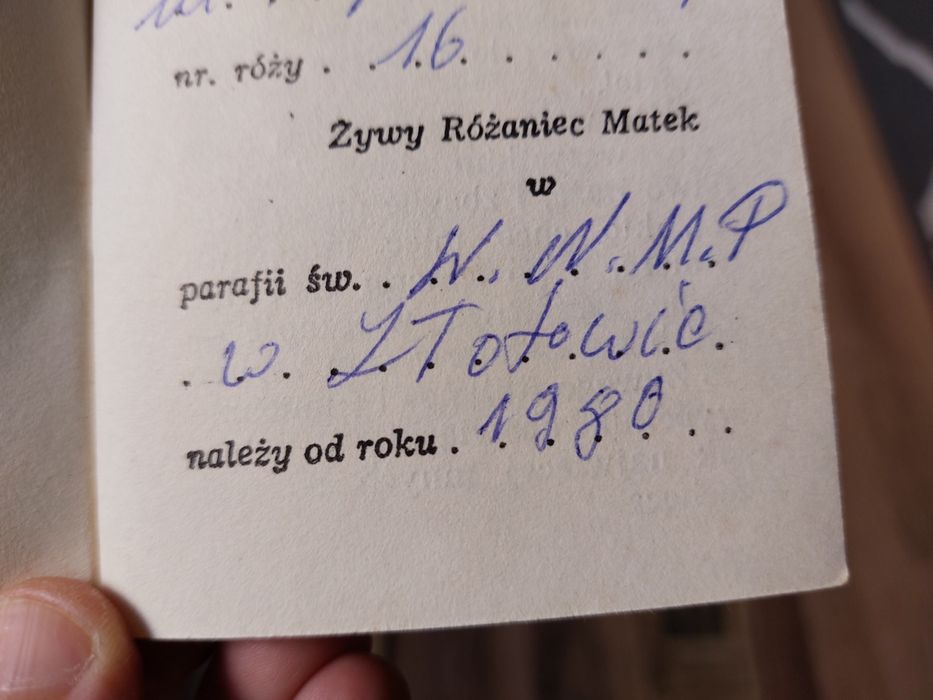 Żywy różaniec książeczka prl 1980 złotów