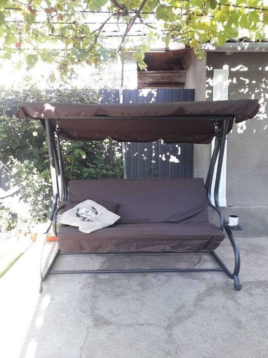 Качеля 4-х местная садовая раскладная диван гойдалка Poland до 300 кг