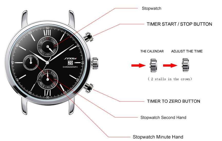 Relógio de pulso homem, Sinobi, cronógrafo, analógico, quartz.
